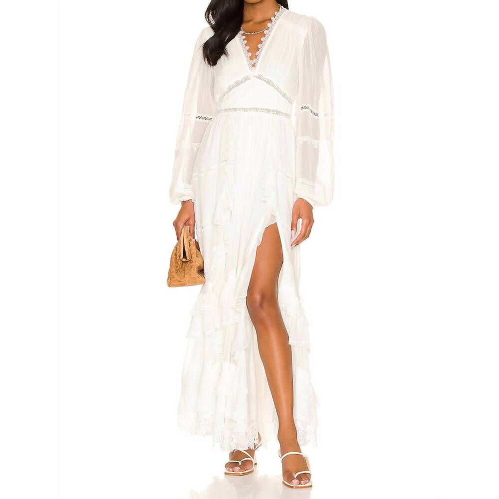 NEW ROCOCO SAND mia maxi dress in off white